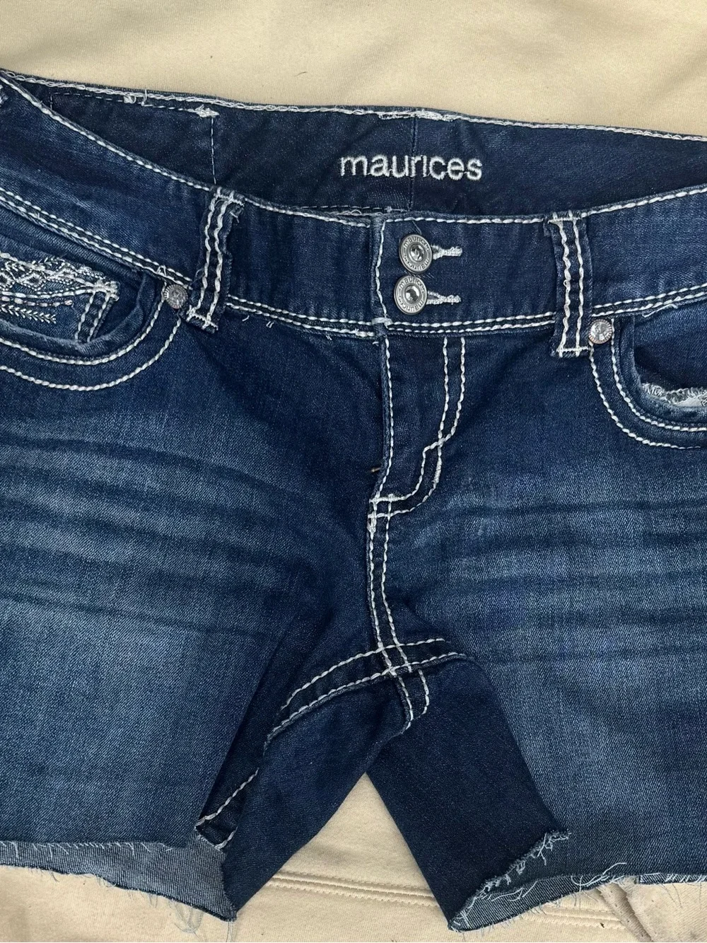 Maurices Indigo Blue Women’s Cropped Denim Shorts